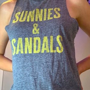sunnies and sandals heather grey tank